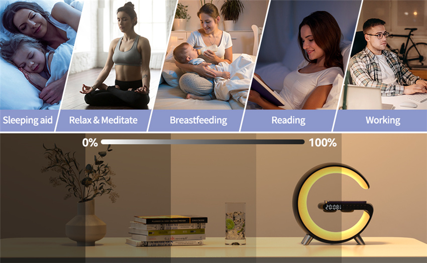 ChargeWave - Chargeur sans fil multifonctionnel avec réveil et enceinte : Simplifiez votre vie avec style et efficacité