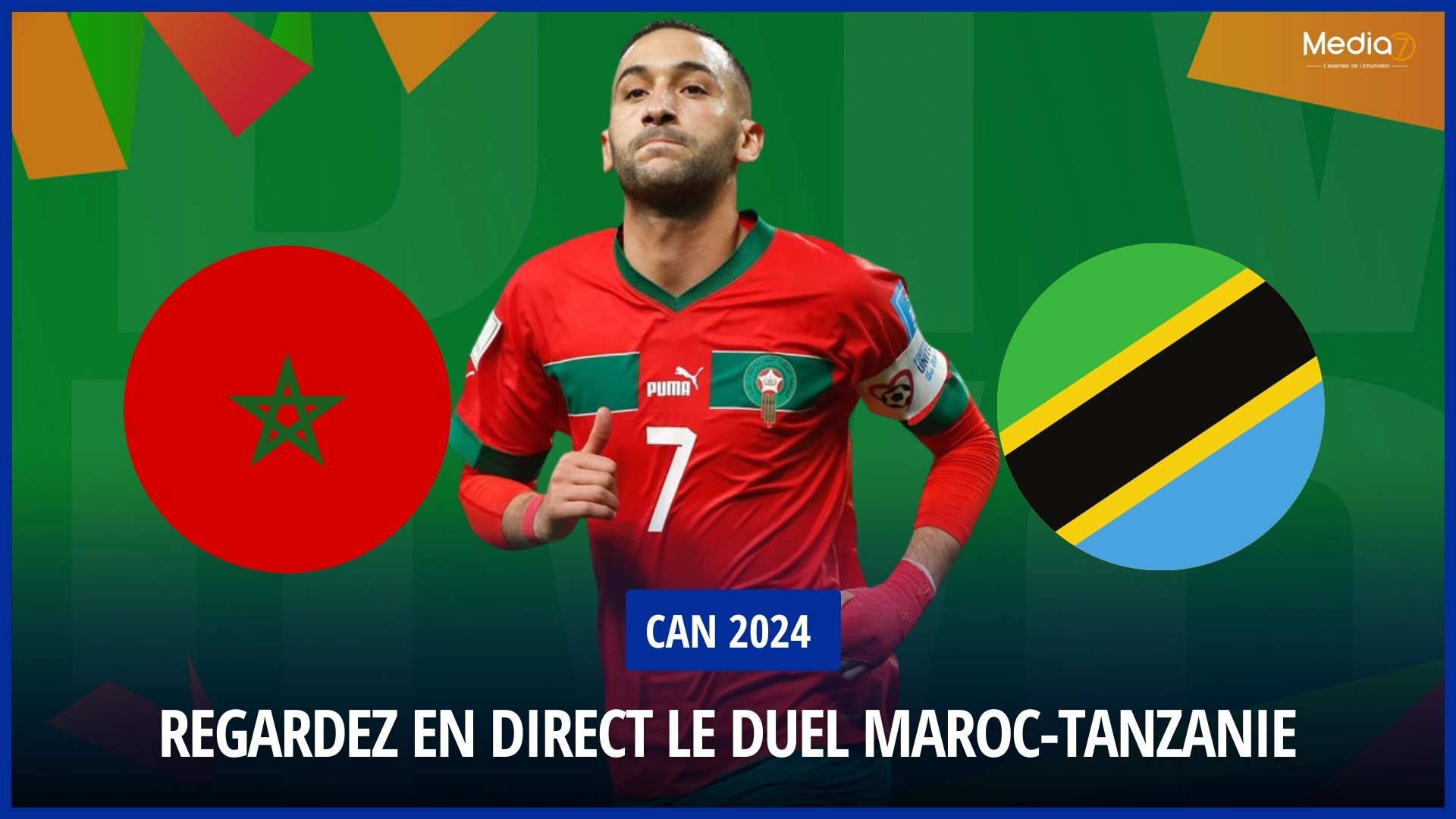 CAN 2024 Regardez en Direct le Match MarocTanzanie Media7