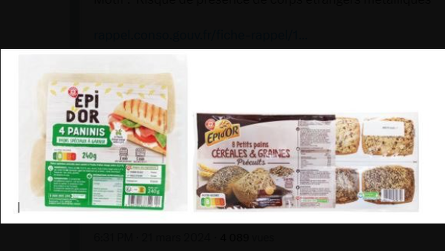 Rappel conso : Casino, Leclerc, Carrefour, Auchan et Intermarché rappellent des panini et des pains aux céréales potentiellement dangereux pour la santé