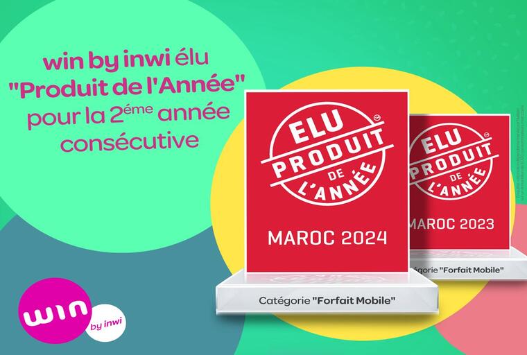Forfaits Mobile : win by inwi est "Élu Produit de l'Année" 2024