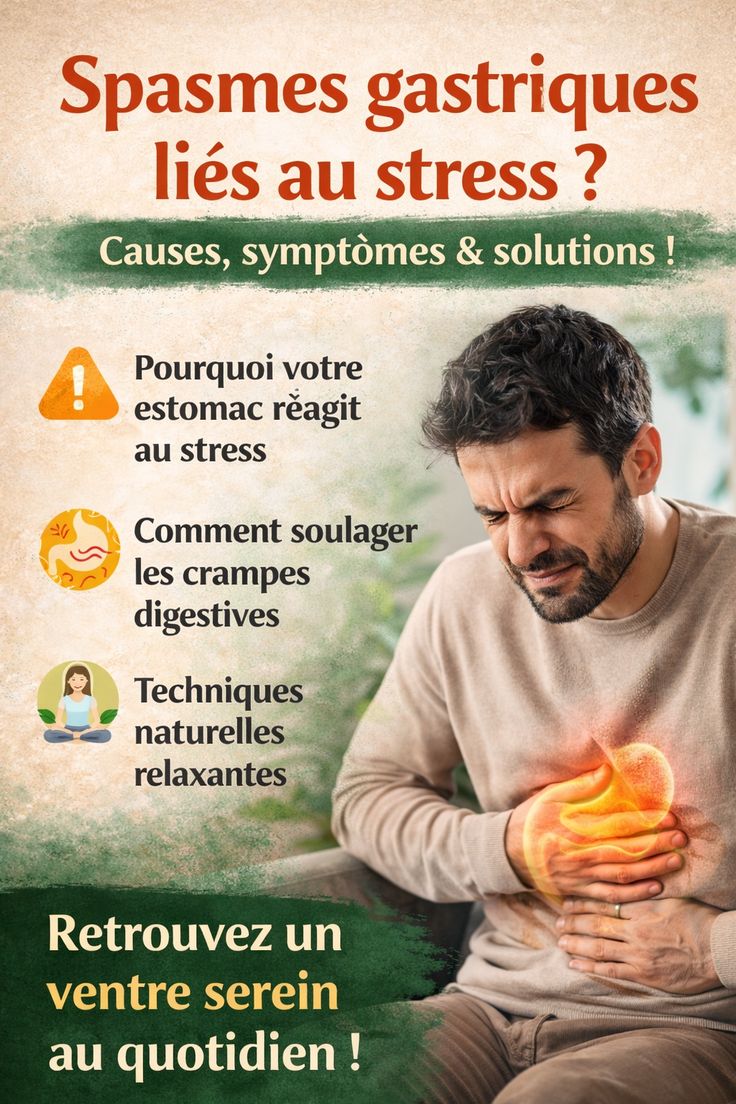 Spasmes gastriques liés au stress : causes, symptômes et remèdes efficaces